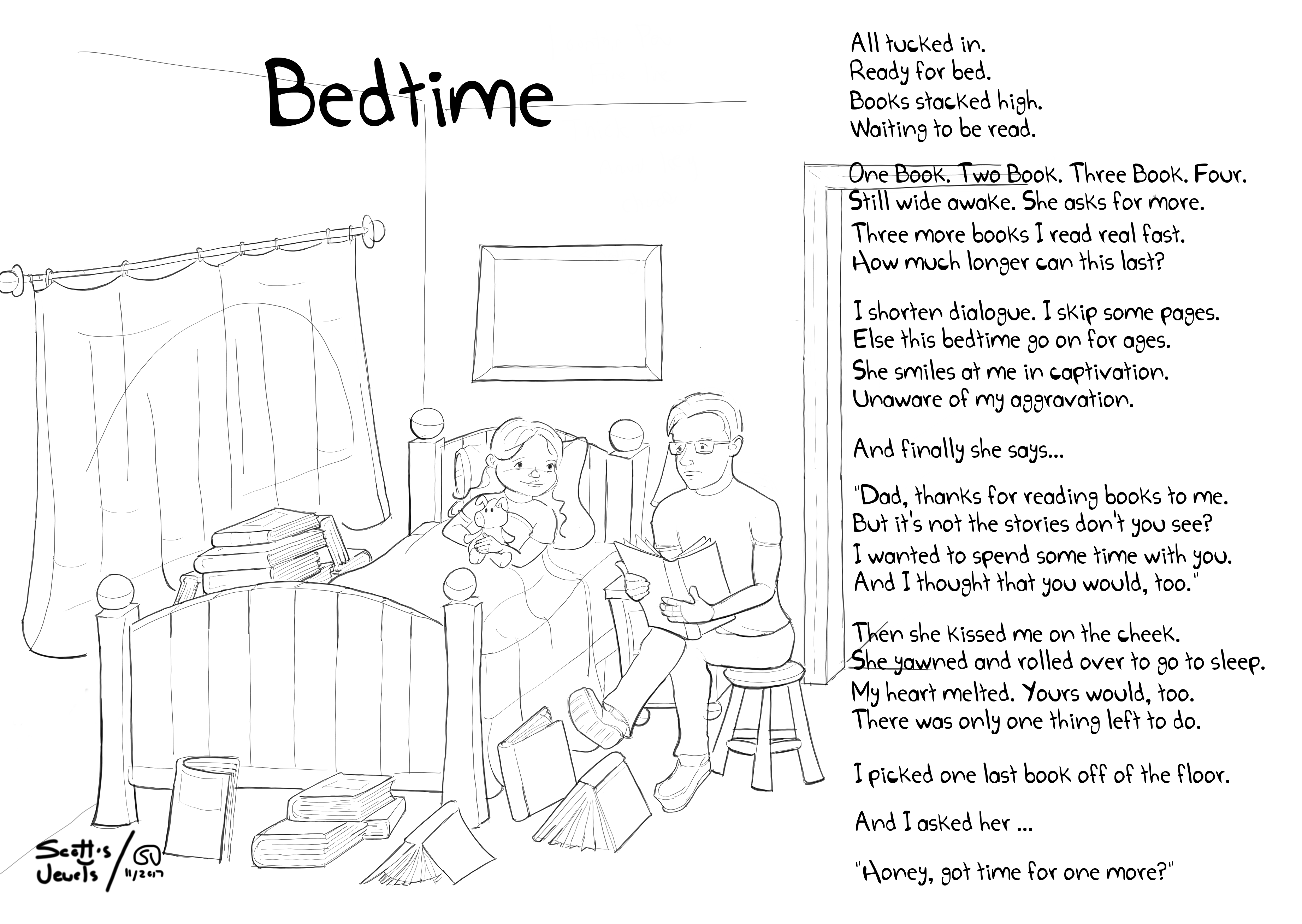 Bedtime Storytime Story Reading Daughter Child Parent Fairy Tale Poetry