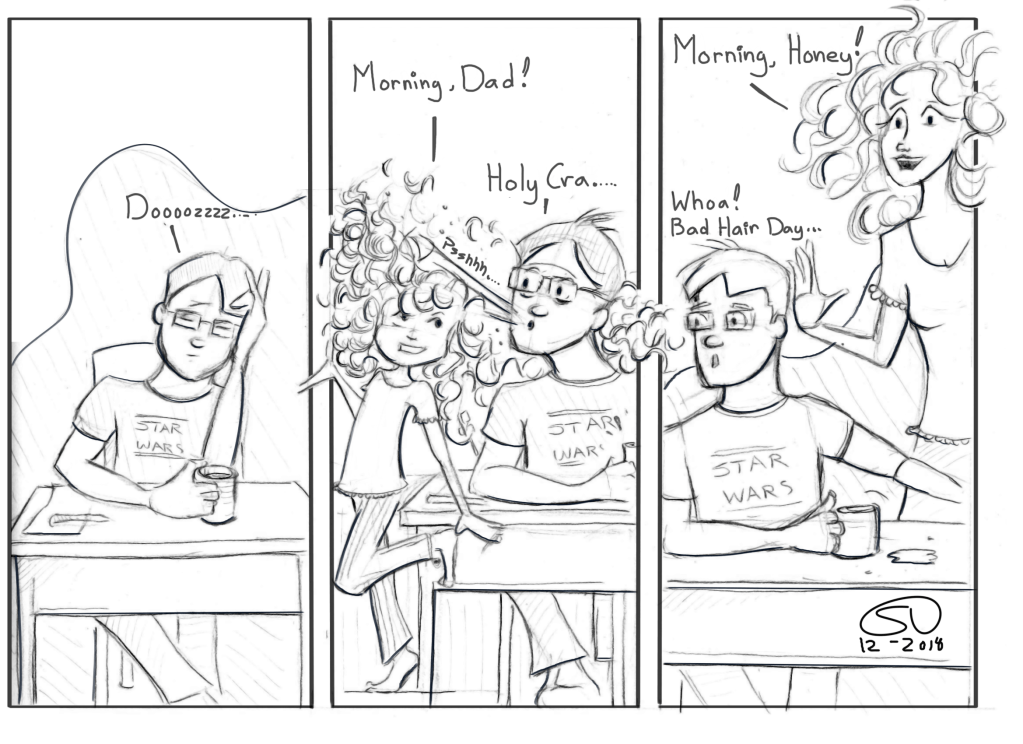 Bed Head Bad Hair Day Morning Person Curly Hair Comic Parenting Family