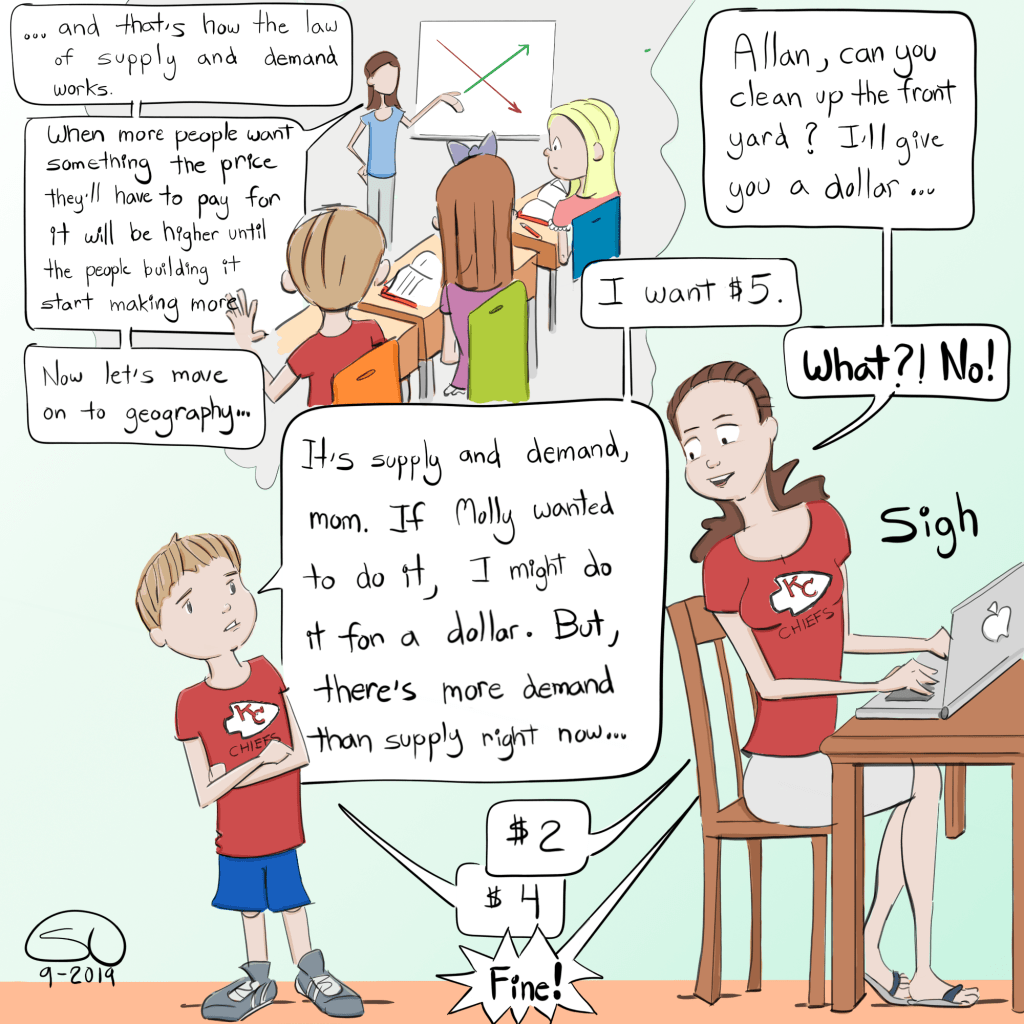 parenting fail supply and demand business entrepreneur raising kids comic funny