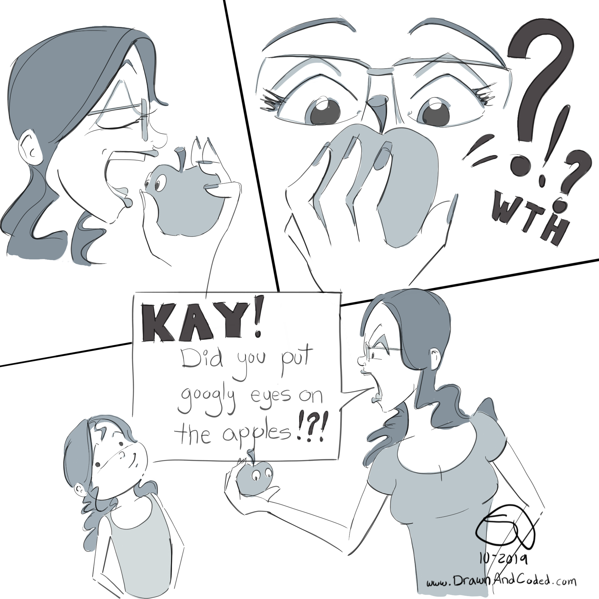 smile food humor apples googly eyes parenting raising kids comic funny