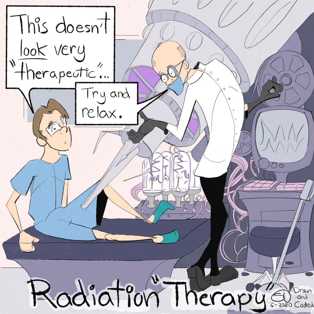 radiation therapy cancer prostate cancer photon therapy oncology oncologist xray hospital comic