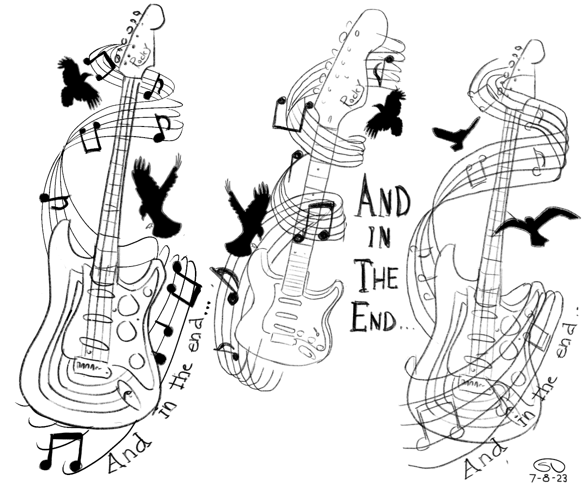 Stratocaster Tattoo Sketches
